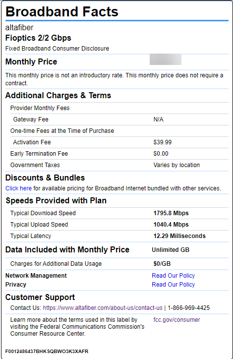broadband label example